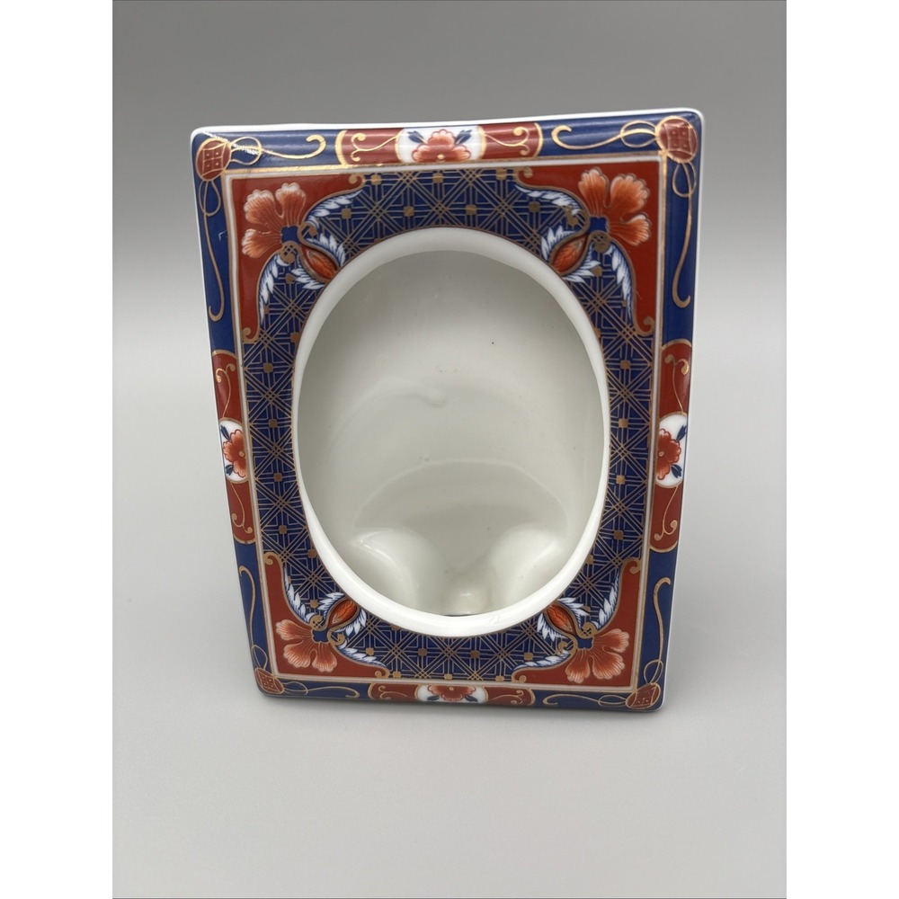 Kutani Takahashi Ceramic Picture Frame Hand Painted 4" x 5" Red /‎ Blue